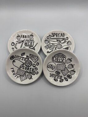 Mud Pie Charcuterie Tapas Tidbit 4" Plate Set